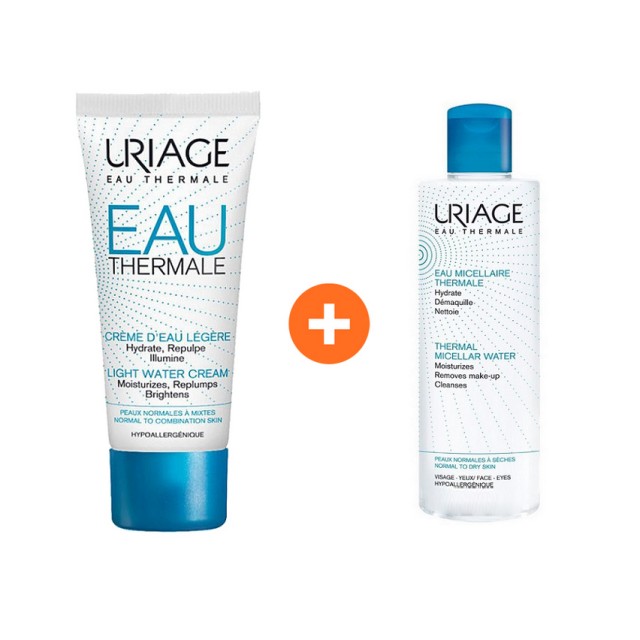 Uriage Eau Thermal Creme d'Eau Legere 40ml & ΔΩΡΟ Eau Micellaire Thermale 100ml