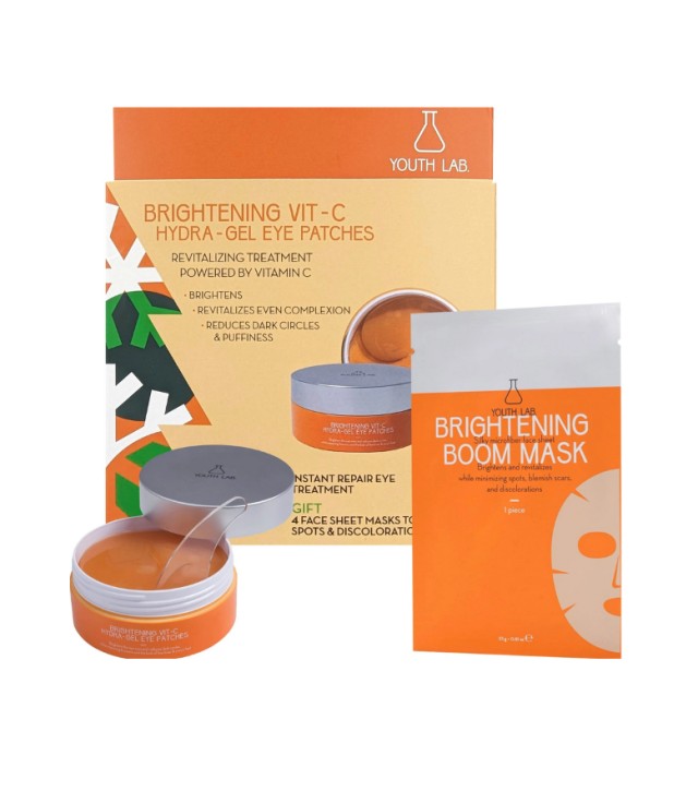 Youth Lab Set Brightening Vit-C Hydra Gel Eye Patches 60τμχ + Δώρο Brightening Boom Mask 4τμχ