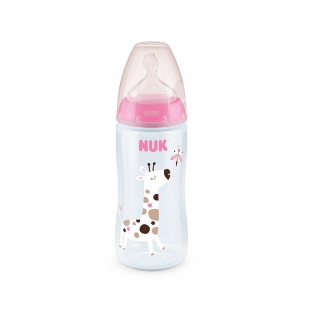 Nuk First Choice+ Μπιμπερό Με Θηλή Latex M Ρόζ 0-6m 300ml 1τμχ