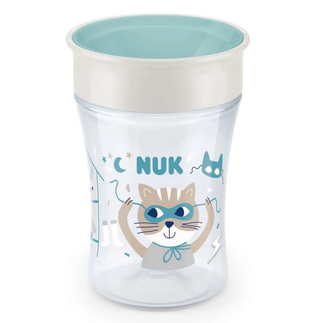 Nuk Evolution Magic Cup Κύπελλο με Εύκολη Ροή Λευκό Πράσινο 8m 230ml 1τμχ