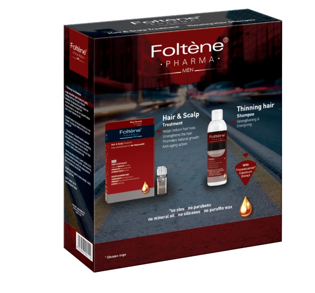 Foltene Pharma Men 8,3mlX12amp + Δώρο Foltene Pharma Men Shampoo 200ml