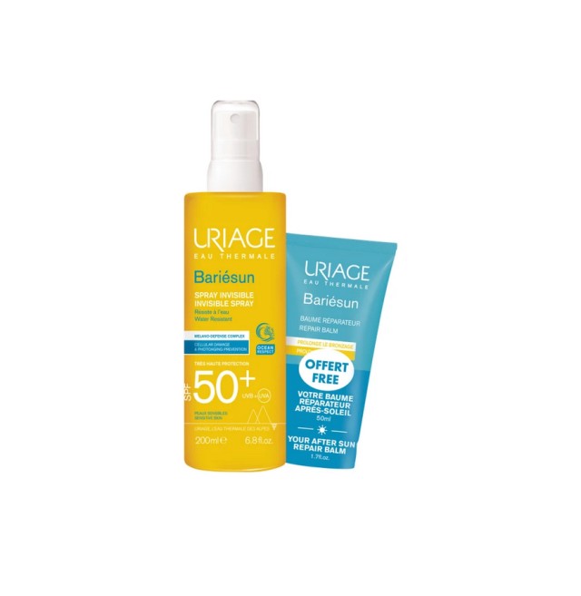 Uriage Set Bariesun Spray Invisible SPF50+ 200ml + Δώρο Bariesun Baume Reparateur 50ml