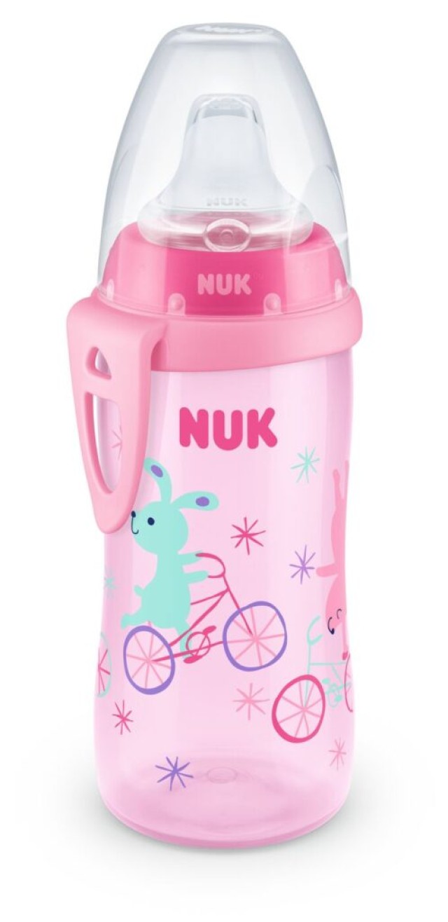 Nuk Active Cup Παγουράκι με Ρύγχος Σιλικόνης Ρόζ 12m+ 300ml