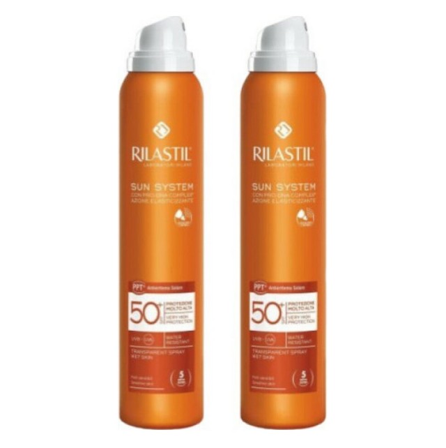 Rilastil Set Sun System Dry Touch SPF50 Αντηλιακό Σπρέι Σώματος 1+1 Δώρο 2x200ml