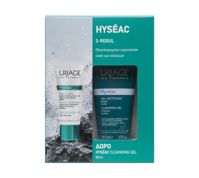 Uriage Set Hyseac 3-Regul Soin Global 40ml + Δώρο Hyseac Cleansing Gel 50ml