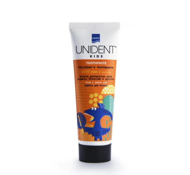 Intermed Unident Kids Toothpaste 1000ppm Fluoride Από 2 Ετών με Γεύση Τσιχλόφουσκα 50ml