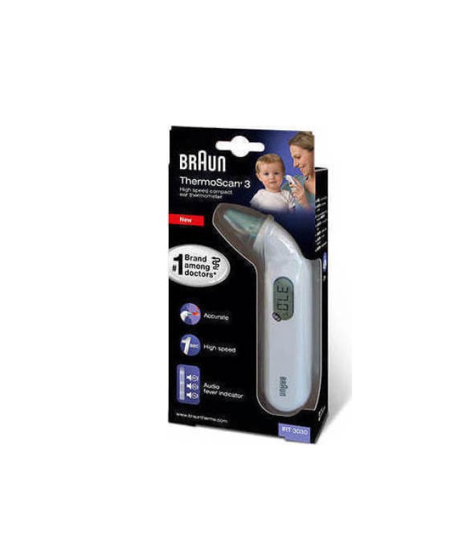 Braun Thermoscan 3 High Speed Compact IRT 3030 Θερμόμετρο αυτιού 1sec 1τμχ