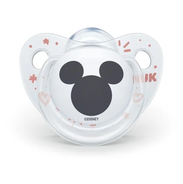 Nuk Trendline Mickey Πιπίλα Σιλικόνης με Θήκη Διαφανές 6-18m 1τμχ