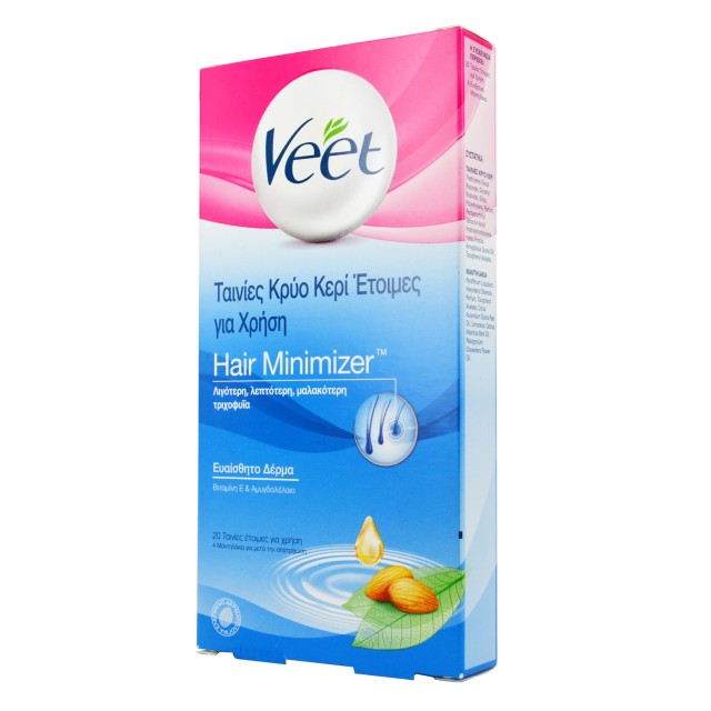 Veet Ταινίες Κρύο Κερί Έτοιμες για Χρήση για Πόδια & Σώμα Ευαίσθητο Δέρμα 20strips