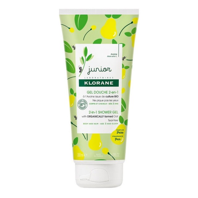 Klorane Junior Gel Douche 2in1 με Άρωμα Αχλάδι 200ml